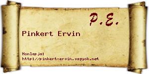 Pinkert Ervin névjegykártya